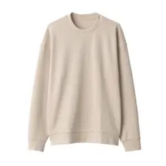 無印良品 紳士 二重編みクルーネックプルオーバー XXL ベージュ
