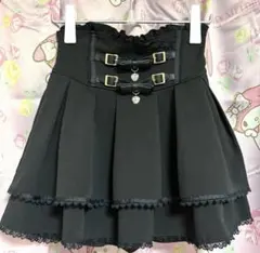 リズリサ　2連リボンベルトスカパン　ブラック