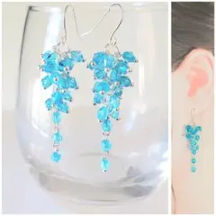 【900】 ピアス　イヤリング　ブルー　青　ハンドメイド