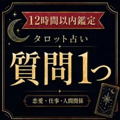 12時間以内鑑定｜タロット占い 質問1つ｜恋愛 仕事 人間関係のお悩み鑑定