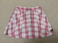 【X-girl】 110cm ピンクチェック プリーツスカートインナーパンツ付き