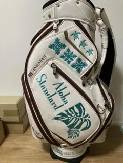 Aloha Standard キャディバッグ ホワイト・ターコイズ