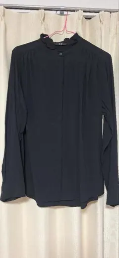 試着のみ☆UNIQLO ブラック 長袖シャツ L