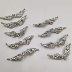 シルバー羽根デザインチャイナボタン 9個セット