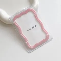 レジンデコ 硬質ケース トレカケース B8 推し活 うねうね ピンク リボン