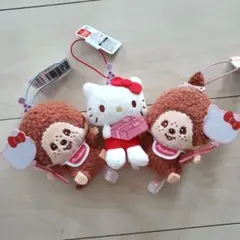 モンチッチ×ハローキティ アニバーサリーおすわりマスコット 3種セット