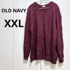 OLD NAVY 【XXL】バーガンディ Vネック　長袖　セーター