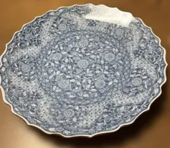 前畑陶器　庫山窯　波型大皿30cm