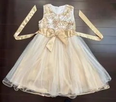 キッズドレス　ゴールド系　130〜140