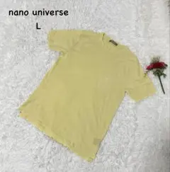 ナノユニバース【L】半袖Tシャツ　ポケット付き　リネン混紡　カジュアル