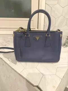 プラダ　2way トートバッグ 三角ロゴ　ブルー