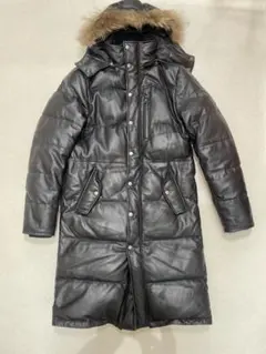 Liugoo Leather ラムレザー ダウン コート