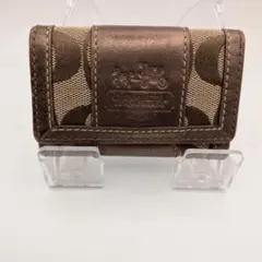 COACH キーケース シグネチャー ブラウン - メルカリ