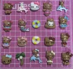 ハローキティ ネイルパーツセット 20個入り　夏　日焼けキティ