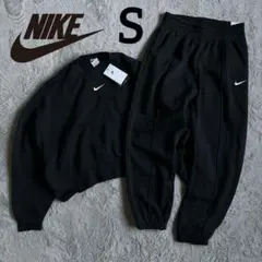 新品 ナイキ オーバーサイズ 黒 スウェット セットアップ ジョガー Ｓ