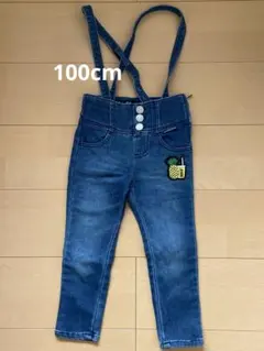 JENNI サスペンダー付きデニムパンツ（パイナップル刺繍）100cmのサムネイル
