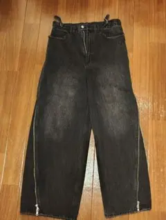 【GRANCY】 グランシー ジップデザイン バギーデニム パンツ