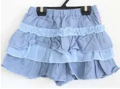 ミキハウス フリルデニムハーフパンツ　キュロット 110