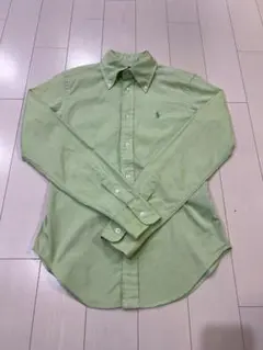 【美品】Ralph Lauren ライトグリーン ボタンシャツ　スリムフィット