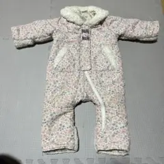 プティマイン　花柄　ファー付き　カバーオール　80 ロンパース 女の子