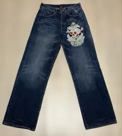 エドハーディED HARDY 刺繍DENIM PANTS w32のサムネイル