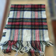 チェック柄カシミヤ100%マフラー