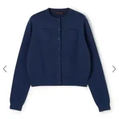 CABaN XS コットンカシミアクルーネックカーディガン ダークブルー67