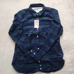 【未使用】無印良品　チェックシャツ レディース L ダークグリーン