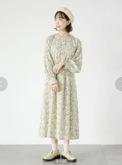 ehka sopo 花柄レース襟ワンピース