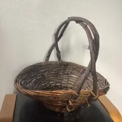 編みかご バスケット ハンドル付き