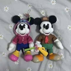 ミッキー ミニー ぬいぐるみバッチ　セット