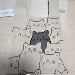 可愛いニットバック　手さげ猫横２７縦30