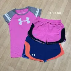 【まとめ売り】アンダーアーマー ＴシャツとショートパンツセットYMD/JM/M