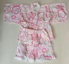 120サイズ 花柄 甚平 ピンク