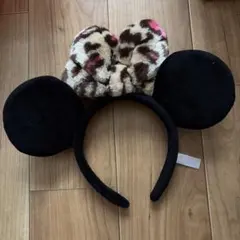ディズニー ミニー ヒョウ柄 リボン カチューシャ