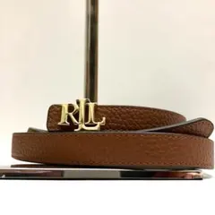 RALPH LAUREN RLロゴ リバーシブル レザーベルト 本革 ゴールドのサムネイル