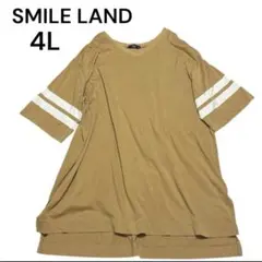 大きいサイズ　スマイルランド　キャメル 3XL カットソーワンピース　Tシャツ