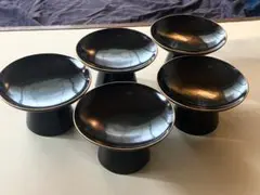 能登蔵出し 輪島塗 黒漆 縁金 高足皿 5客 /時代 漆器 高坏 祭器 - メルカリ