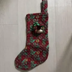 手作りクリスマスブーツ　パッチワーク