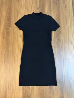 ZARA 黒 半袖ニットミニワンピース