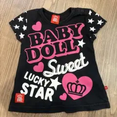 BABYDOLL Tシャツ 80cm ブラック ピンクのサムネイル