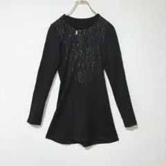 ✨日本製✨ ギャバジンケーティー 9 チュニック 毛100％ 黒 スパンコール