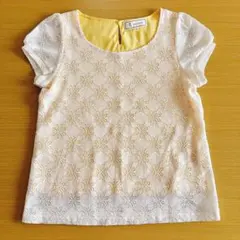 Ropé Picnic 花柄レース 半袖 Tシャツ 38 ロペピクニック 白