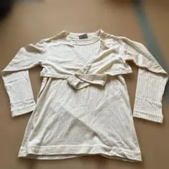 未使用　K'SIN クリーム色 ストライプ 長袖Tシャツ M