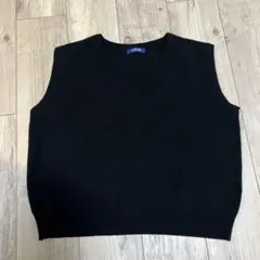 NACHO Vネック ニットベスト　黒