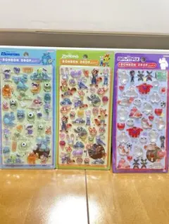 【正規品】モンスターズ・ズートピア・ベイマックスボンボンドロップシール3枚セット