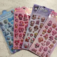 マイメロ キティ アナ雪 ぷくぷくシール 4枚セット
