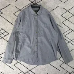 【美品】エディーバウアー 長袖フランネルシャツ XL 杢グレー ボタンダウン
