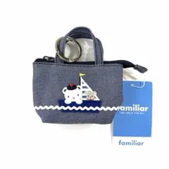 ファミリア　familiar ミニデニムバッグ　マチ付き　新作　ミニチャーム