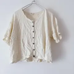 Wishlist アイボリー ボタン付きシャツ 【M】